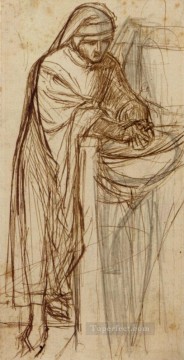 Estudio de Dante en Verona con una hermandad prerrafaelita preliminar Dante Gabriel Rossetti Pinturas al óleo